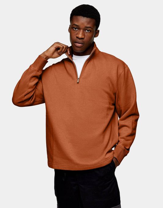 Hemsters Orange Green Sweatshirt For Mens