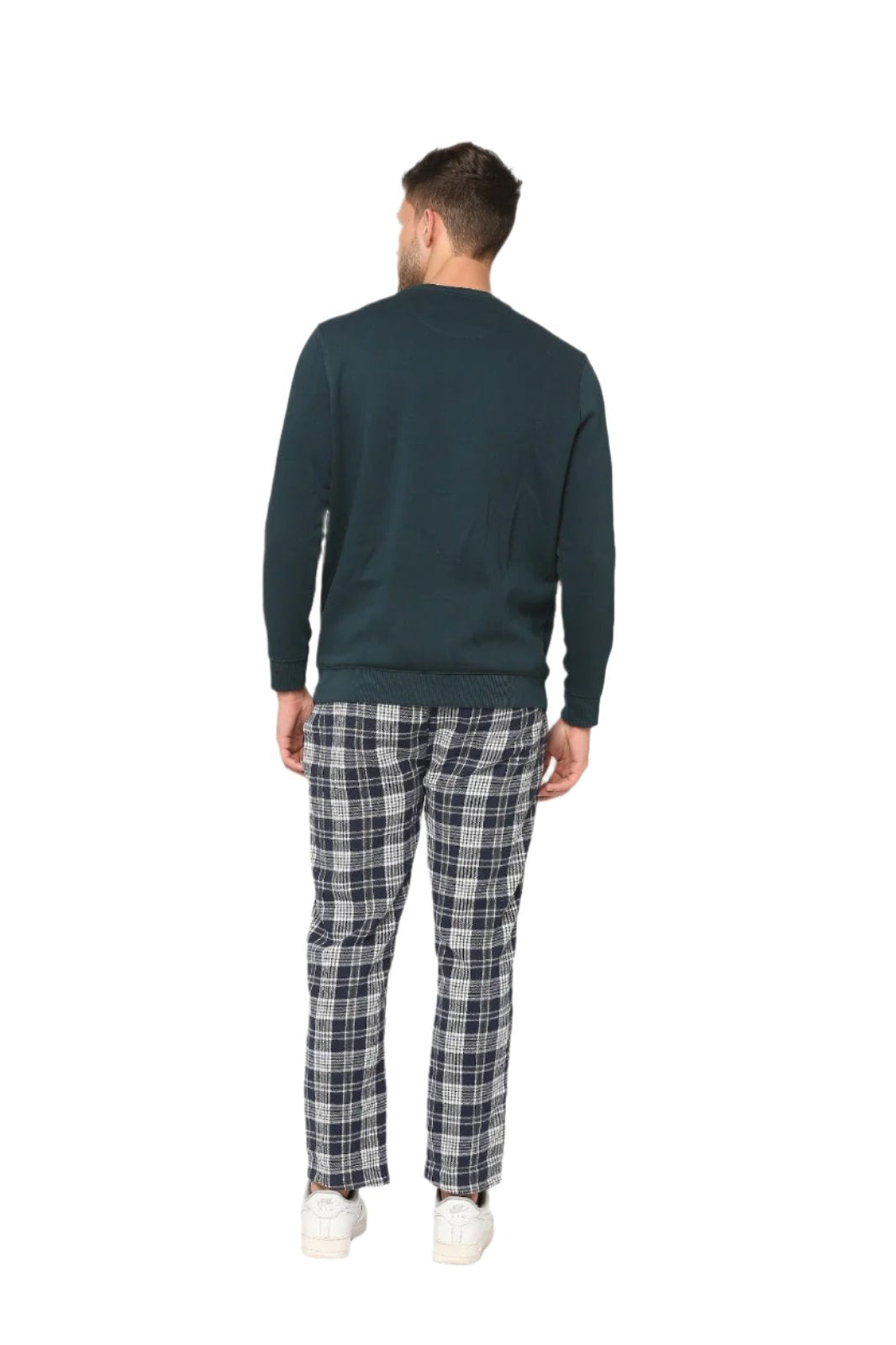 Hemsters Blue & White Checks Lounge Pants For Mens