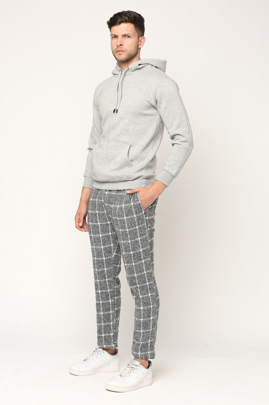 Hemsters Grey & White Checks Lounge Pant For Mens