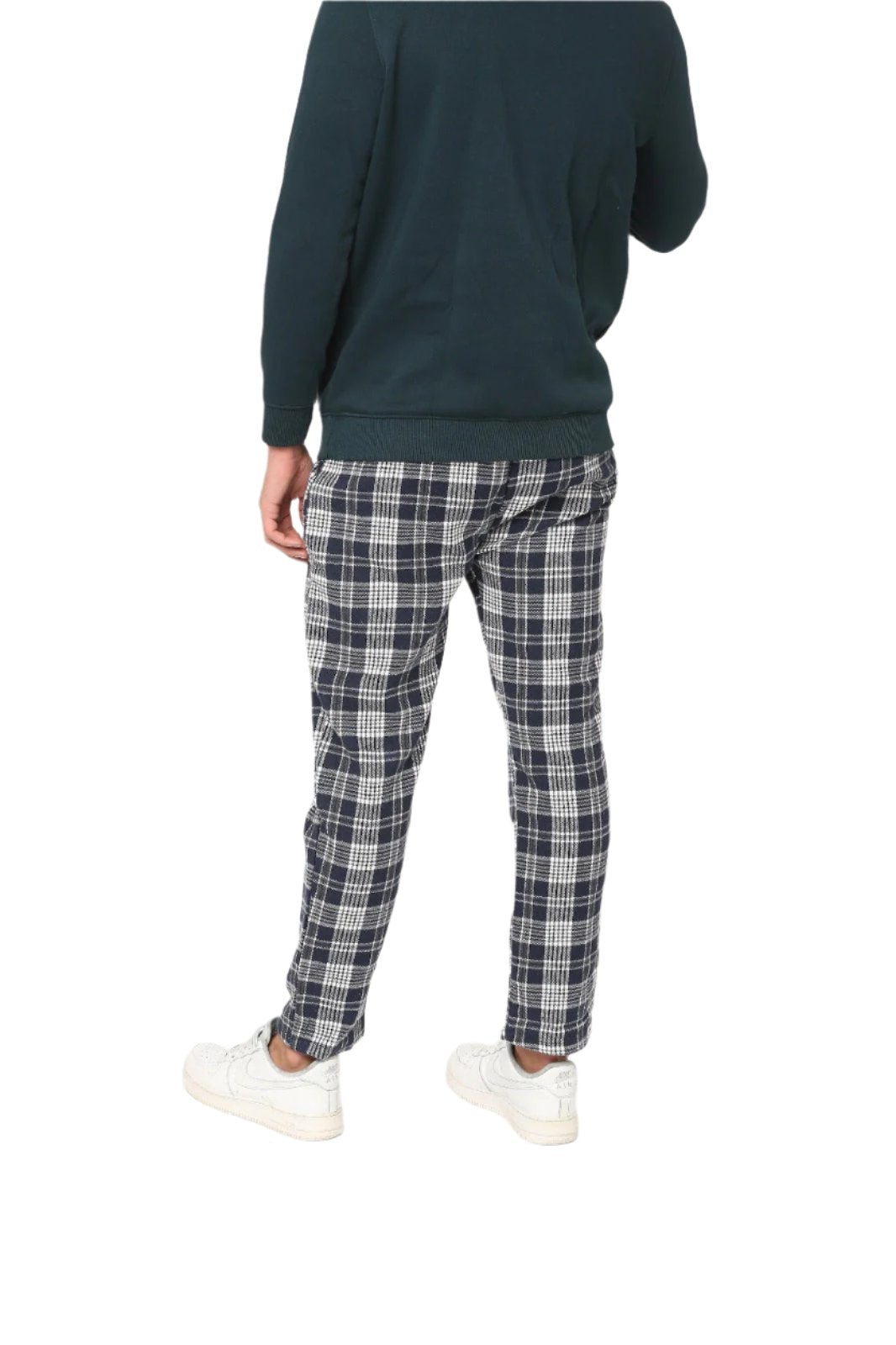 Hemsters Blue & White Checks Lounge Pants For Mens