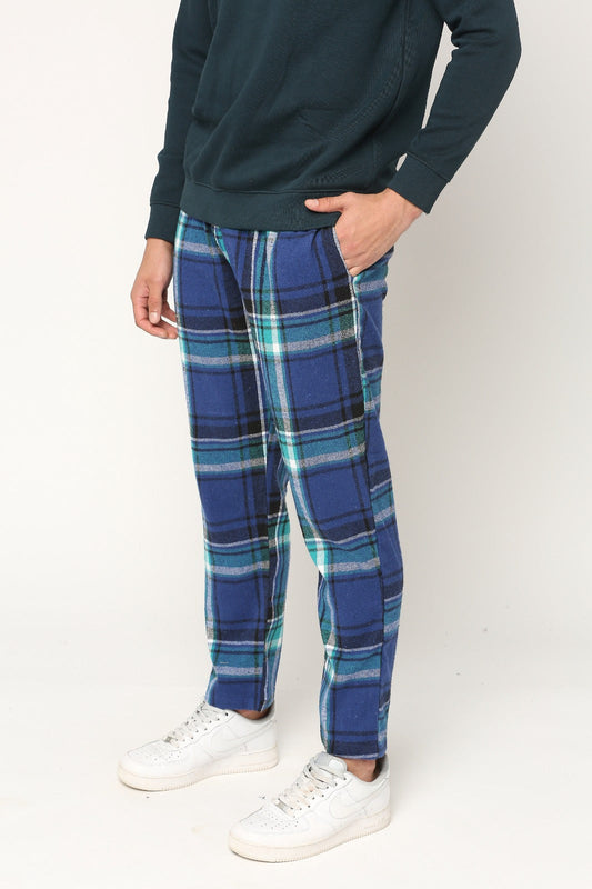 Hemsters Blue & Green Checks Lounge Pants For Mens