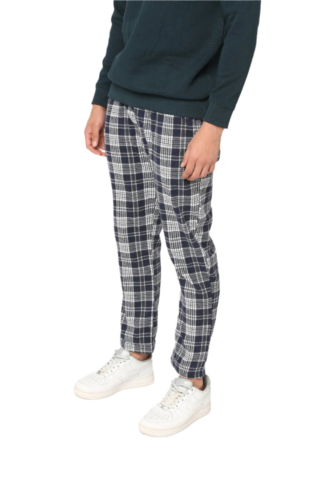 Hemsters Blue & White Checks Lounge Pants For Mens