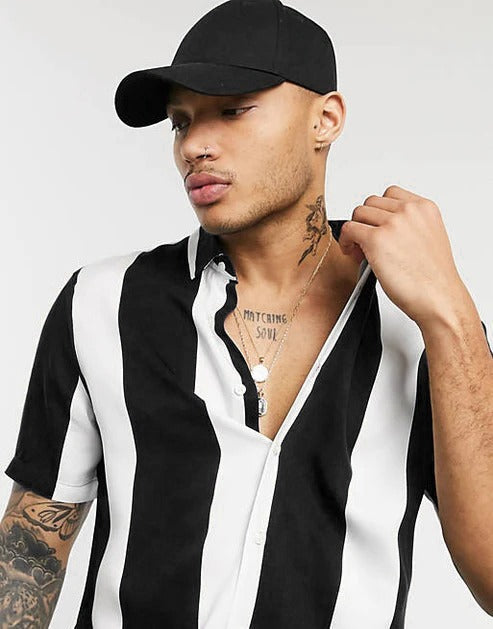 Hemsters black stripe shirt for mens