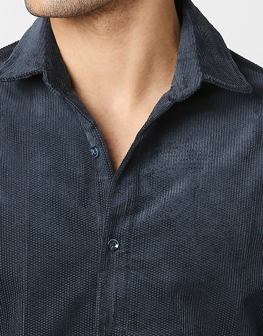 Hemsters Dark Grey Half Sleeve Relaxed Shirt