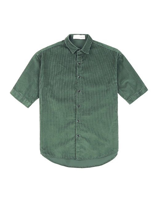 Hemsters Olive Green Half Sleeve Relaxed Shirt