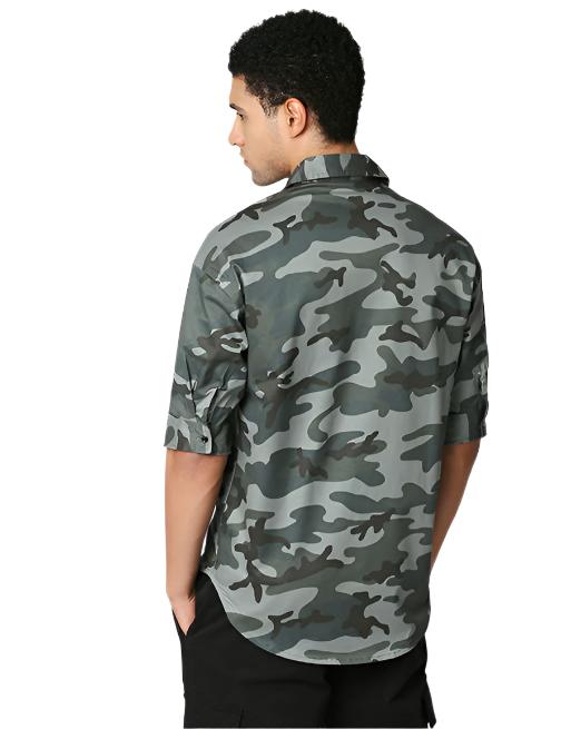 Hemsters Camouflage Print Half Sleeve Shirt