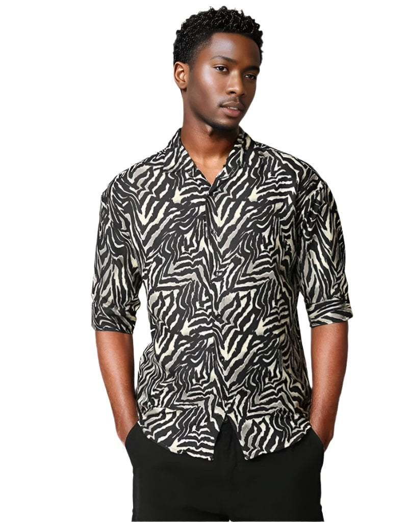 Hemsters Animal Print Half Sleeve Relaxed Shirt