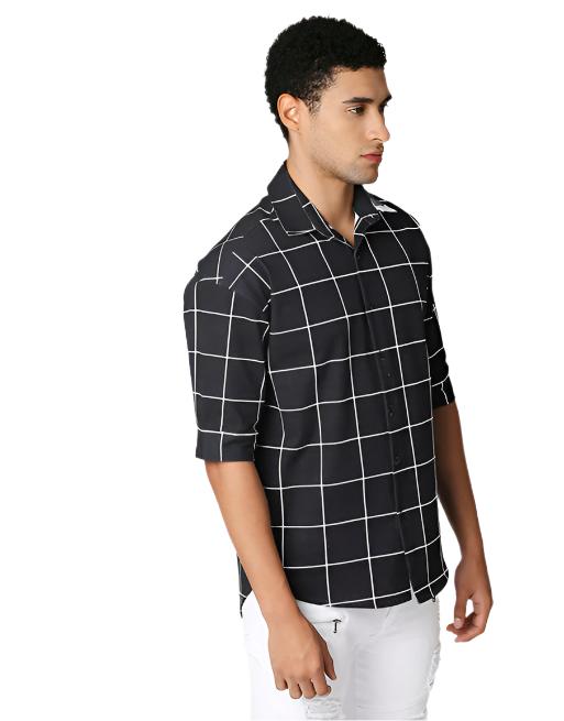 Hemsters Black Half Sleeve Relaxed Shirt