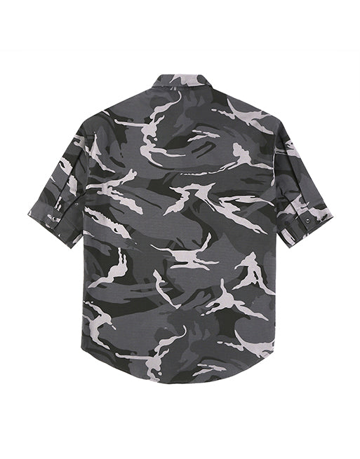 Hemsters Grey Camouflage Half Sleeve Shirt